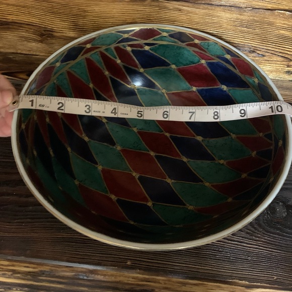 Vintage RARE Find Oriental Accent Mid Century Hand Painted Deco Bowl - Picture 5 of 6